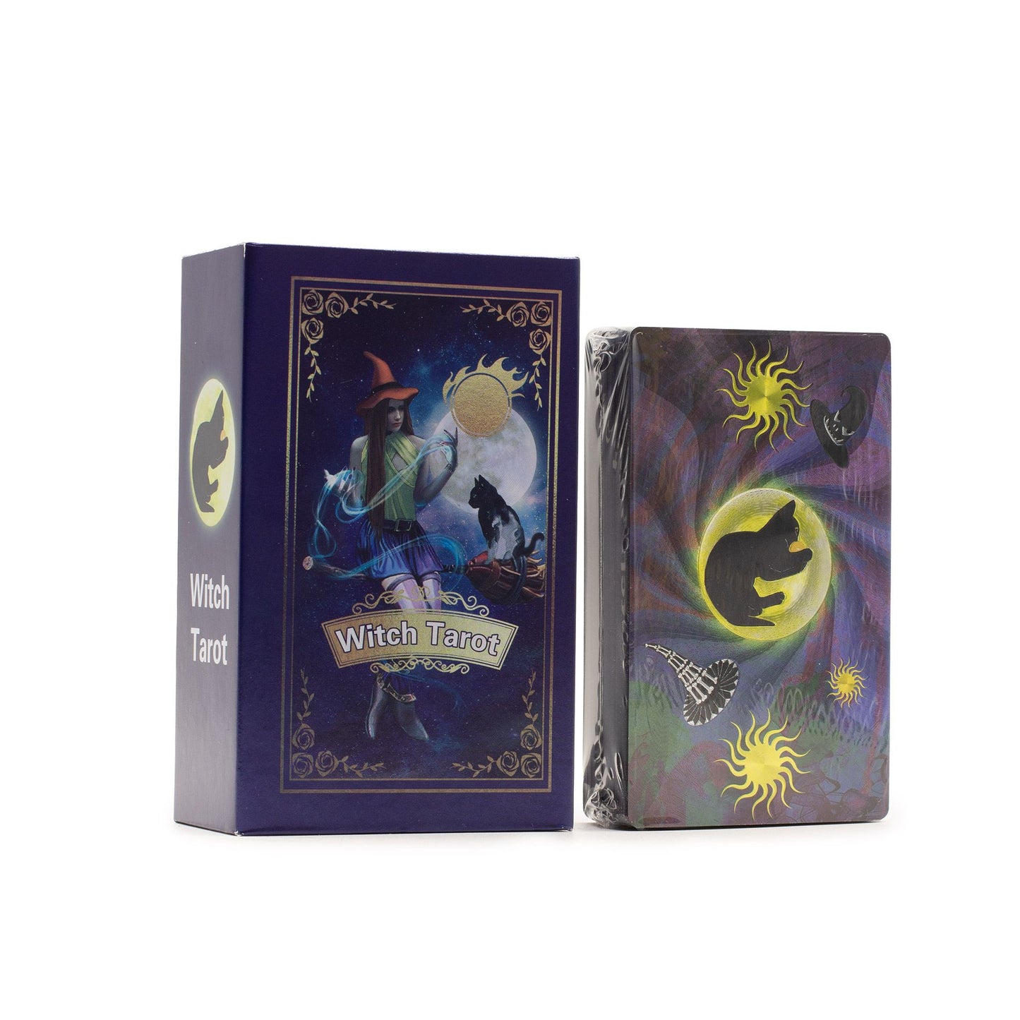 Fialová metalická súprava tarotových kariet – Čarodejnícky tarot – s príručkou