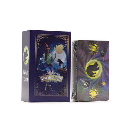 Fialová metalická súprava tarotových kariet – Čarodejnícky tarot – s príručkou