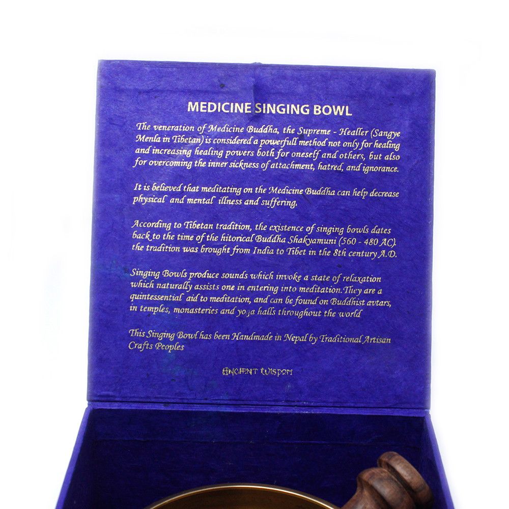 Súprava spievajúcej misy Budha medicíny, 10 cm (min. 500 g)
