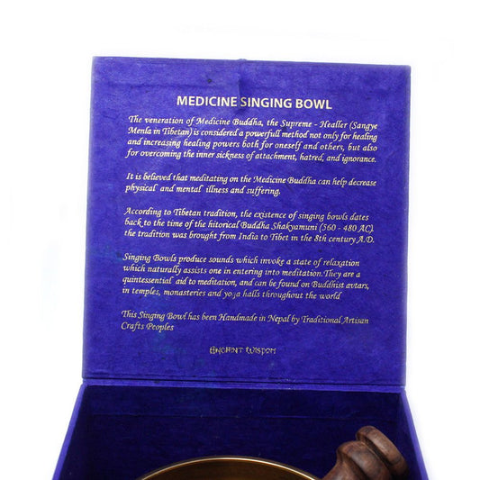 Súprava spievajúcej misy Budha medicíny, 10 cm (min. 500 g)