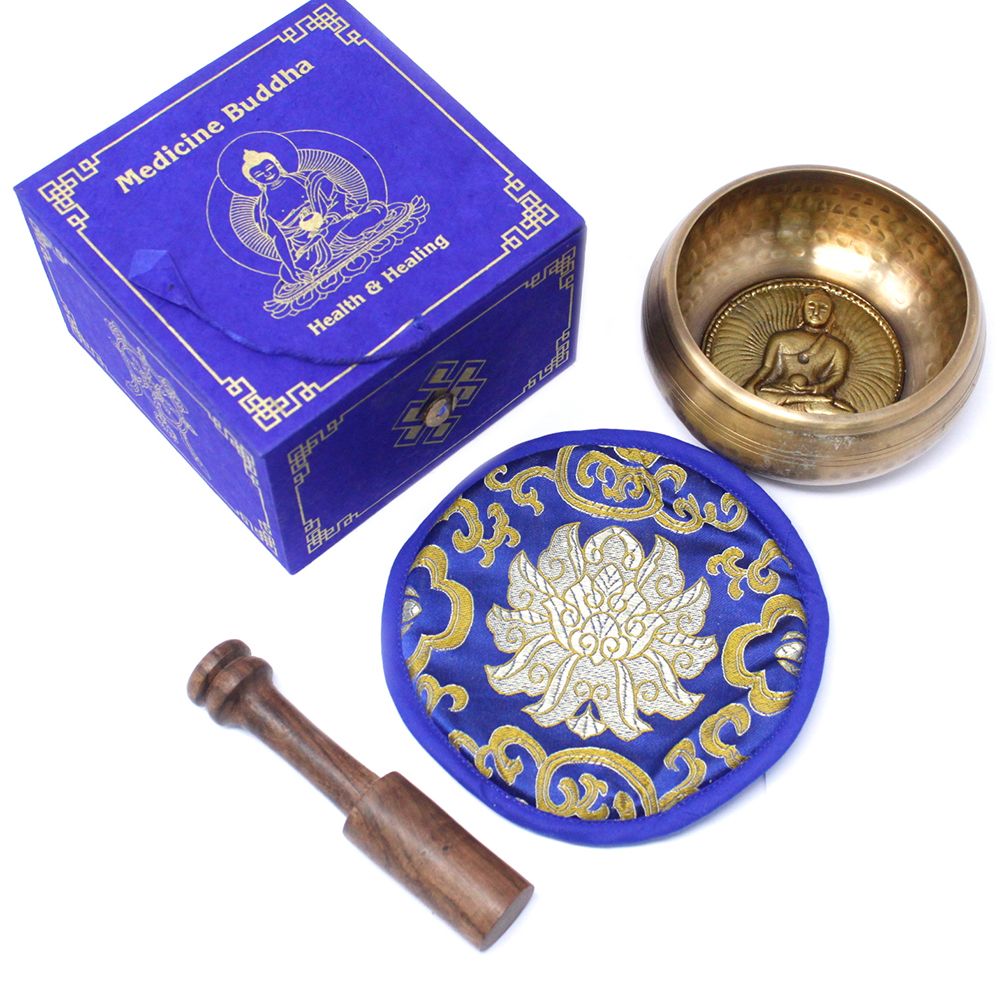 Súprava spievajúcej misy Budha medicíny, 10 cm (min. 500 g)