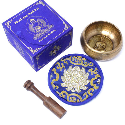 Súprava spievajúcej misy Budha medicíny, 10 cm (min. 500 g)