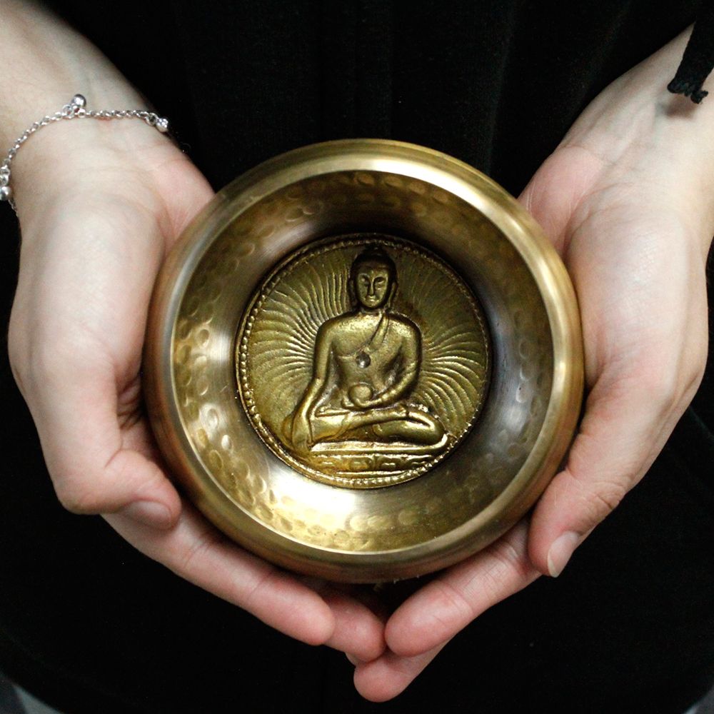 Súprava spievajúcej misy Budha medicíny, 10 cm (min. 500 g)